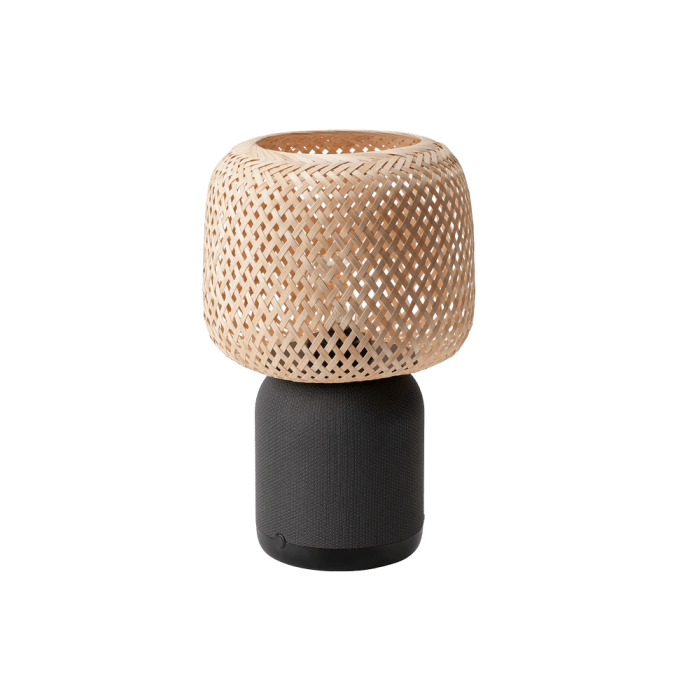 Sonos speaker lamp w bamboo shade